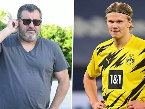 Mino Raiola đòi phí lót tay cực khủng trong thương vụ Erling Haaland