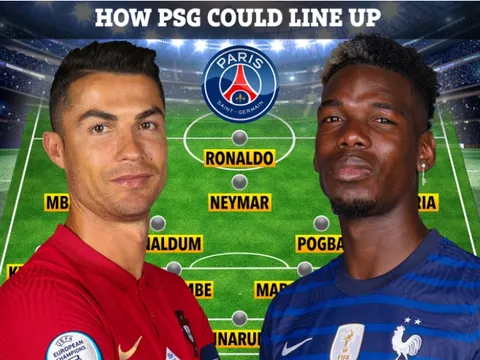 Nếu chiêu mộ Ronaldo, Pogba, đội hình PSG khủng đến cỡ nào?