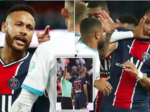 Neymar bị thẻ đỏ, PSG thua trận derby trong cảnh hỗn chiến bạo lực