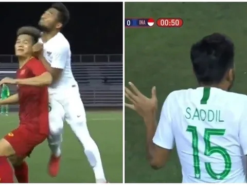 Bóng chưa lăn quá 1 phút, cầu thủ Indonesia đã giở trò