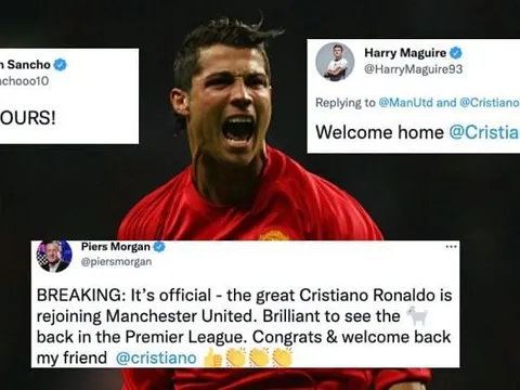Làng túc cầu phát cuồng khi Ronaldo trở lại M.U: Vụ nổ lớn hơn cả Messi