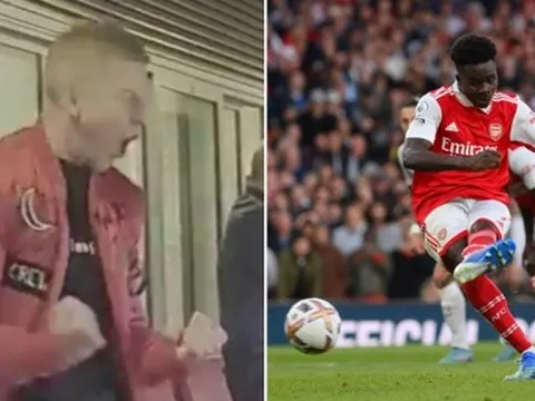 Phản ứng kinh ngạc của Zinchenko khi Saka ghi bàn kết liễu Liverpool