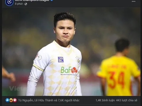CĐV quốc tế ngơ ngác khi fanpage Champions League đăng hình Quang Hải