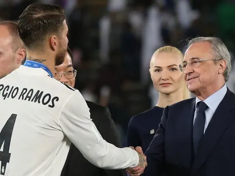 XONG! Perez nói thẳng mặt Ramos về chuyện rời Real