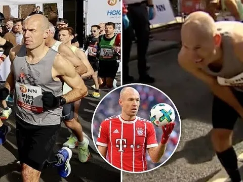 Robben hoàn thành 42 km đường chạy với tốc độ khó tin