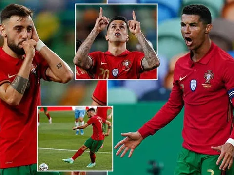 Ronaldo áp sát kỷ lục vẫn lu mờ trước Fernandes ngày BĐN đại thắng