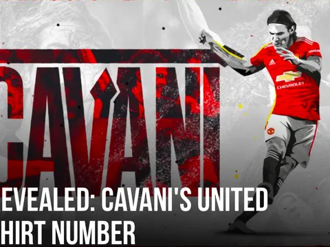 CHÍNH THỨC! Man Utd trao số áo "ma ám" cho Edinson Cavani