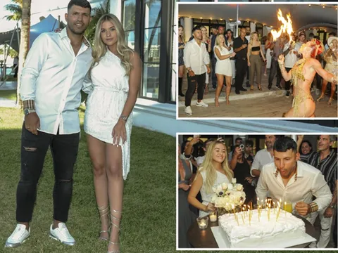 Aguero đón sinh nhật cùng bạn gái và vũ công bốc lửa
