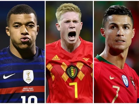Siêu đội hình ngôi sao dự EURO 2020: De Bruyne hỗ trợ Mbappe và CR7