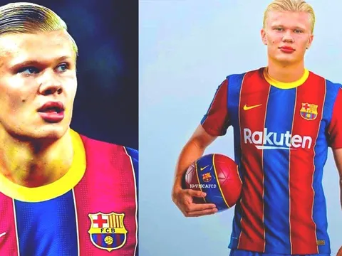 Sơ đồ 3-4-3 cực khủng của Barca mùa tới với Erling Haaland và David Alaba