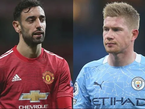 So sánh thống kê của Kevin De Bruyne và Bruno Fernandes mùa giải 2020/2021