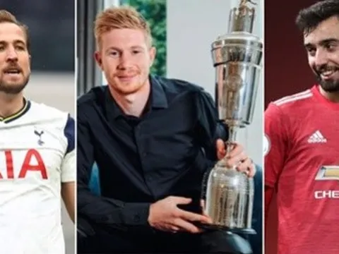 10 ứng cử viên cho giải thưởng cầu thủ xuất sắc nhất PFA: De Bruyne tụt dốc thê thảm, "tuyệt vời" Bruno