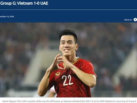 Trang chủ AFC dùng 3 từ để miêu tả bàn thắng của Tiến Linh vào lưới UAE