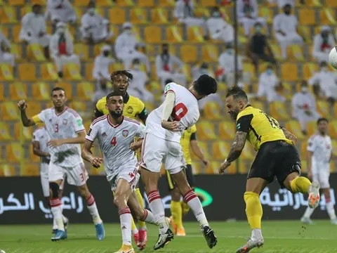 Vùi dập Malaysia, UAE vươn lên vị trí nhì bảng G