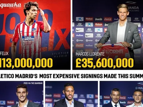 Atletico đã vung hơn 230 triệu bảng phản kích Real và Barca như thế nào?