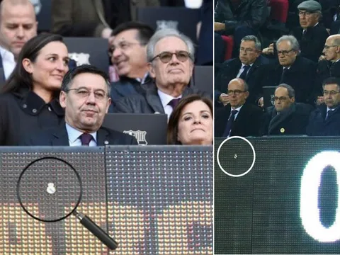 Huy hiệu Real Madrid bất ngờ tìm đến trước ghế chủ tịch Barca