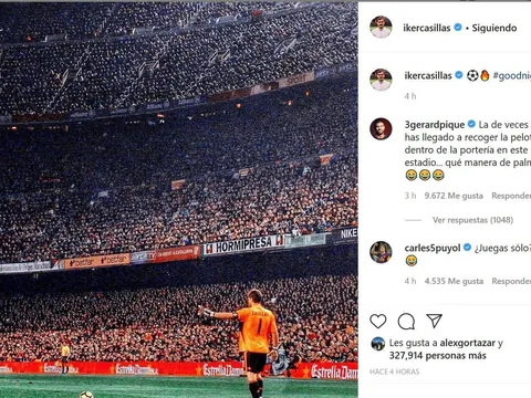 Casillas bị Puyol và Pique "hội đồng" trên MXH