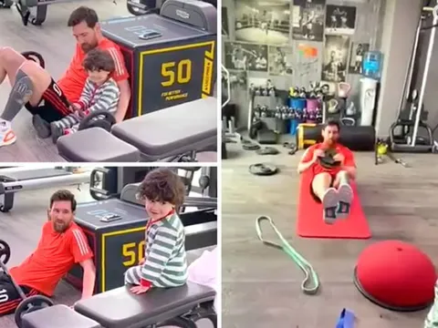 Buổi tập của Messi tan tành nhờ "sự giúp đỡ" nhiệt tình từ cậu út