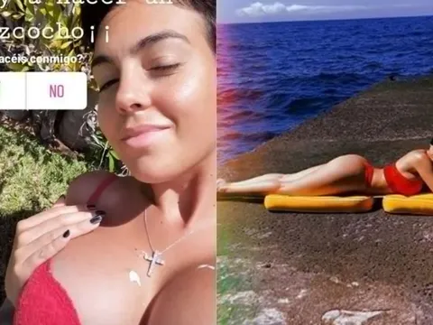 Bạn gái Ronaldo khoe ngực bự nóng bỏng
