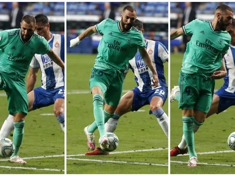 Benzema tái hiện cú giật gót kinh điển của Guti, Real gieo rắc nỗi buồn cho xứ Catalunya
