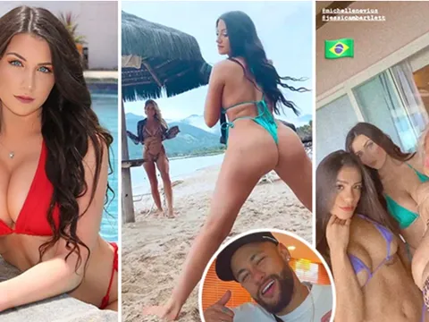 Bất chấp đại dịch, Neymar quẩy tưng bừng với dàn chân dài bốc lửa