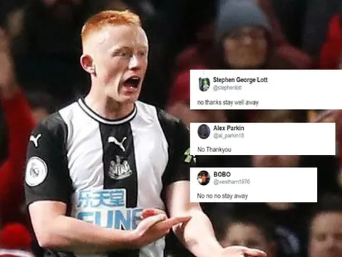 CĐV West Ham: "Thôi, cảm ơn", "đừng mang cậu ấy về với The Hammers!"