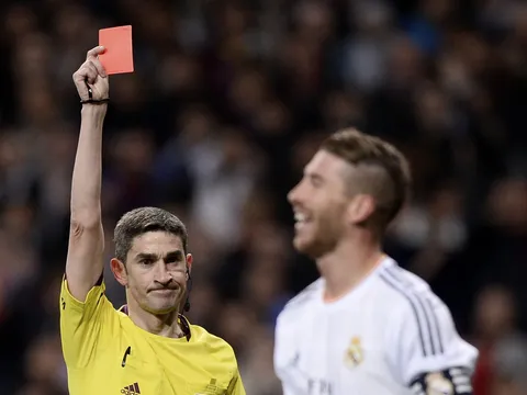 Choáng váng với 8 cái tên nhận thẻ đỏ nhiều nhất La Liga: Hung thần Ramos