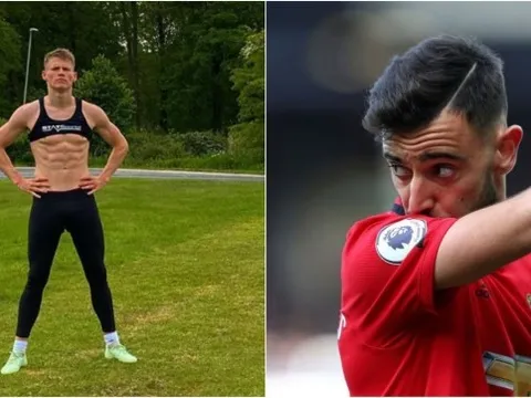 "Cỗ máy Man Utd" khoe thân hình lực lưỡng, Bruno Fernandes lập tức nhắc 1 câu