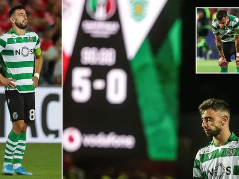 Đá trận cuối, Bruno Fernandes khóc nức nở khi Sporting thảm bại