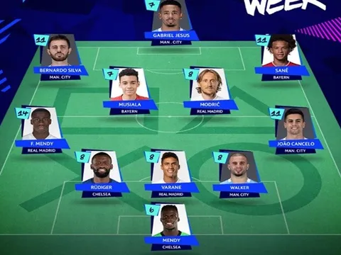 Đội hình tiêu biểu tuần Champions League: Man City chiếm sóng, "cứu tinh Real" cũng có phần