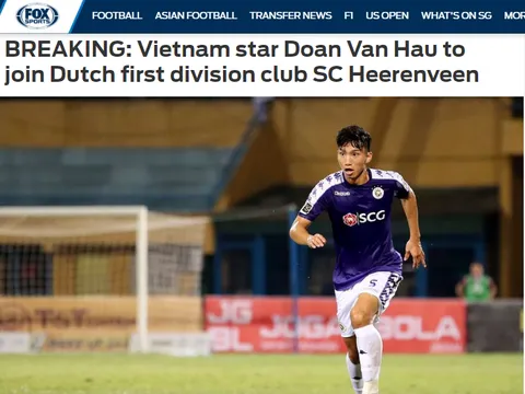 Báo châu Á nói 1 điều về thương vụ Đoàn Văn Hậu đầu quân cho SC Heerenveen