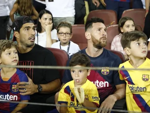 Quý tử nhà Messi ăn mừng cực đáng yêu khi Barca bỏ lỡ cơ hội