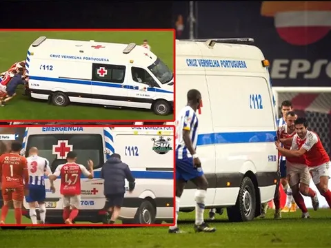 Hy hữu! Cầu thủ đẩy xe cứu thương rời sân vì 1 lý do bất ngờ