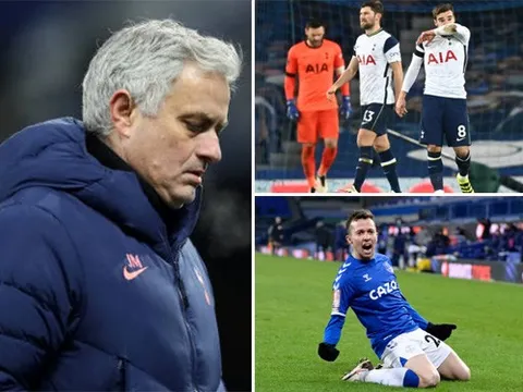 Jose Mourinho tái hiện kỷ lục buồn sau trận đấu điên rồ với Everton