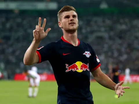 Lập hattrick, Timo Werner cùng đội nhà chiếm ngôi Dortmund