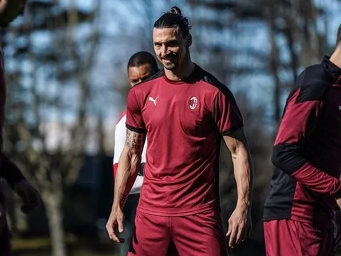 Lộ hình ảnh NHM muốn thấy nhất về Ibra trên sân tập của Milan