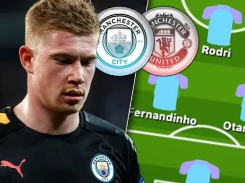Man City ra sân với đội hình nào ở derby Manchester?