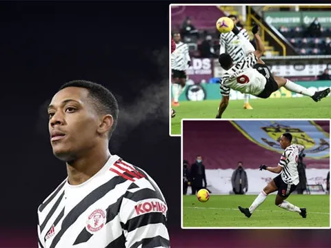 Martial ngả bàn đèn, bỏ lỡ 3 cơ hội ghi bàn cho Man Utd trận Bunrley
