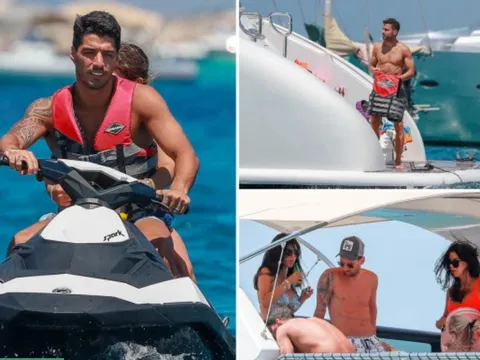 Messi cùng 2 bạn thân vui vẻ dưới ánh nắng bên cạnh các WAGS sexy