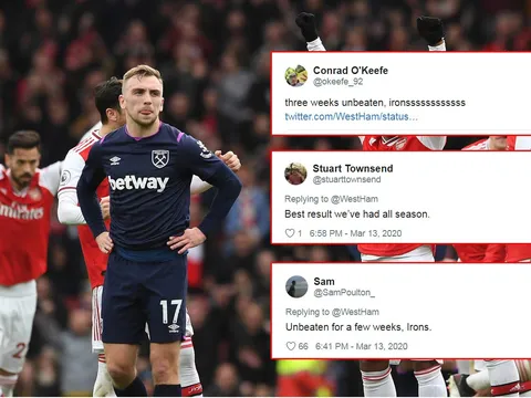 NHA hoãn, fan West Ham hóm hỉnh: "Đây là giai đoạn tuyệt nhất mùa giải"