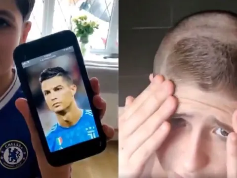 Ông bố gây bão mạng xã hội khi cắt tóc cho con giống 'Ronaldo'