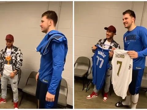 Gặp gỡ người khổng lồ, Hazard 'tẽn tò' đổi áo chụp hình