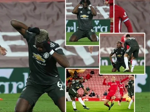 Pogba quỳ gối, không tin vào mắt mình khi bỏ lỡ cơ hội mười mươi