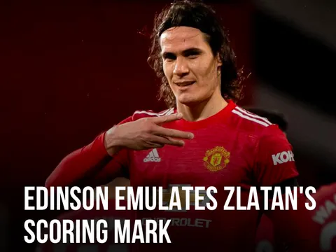 Liên tục nổ súng, Cavani cân bằng thành tích của Ibra ở Man Utd