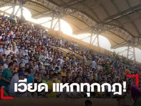 Báo chí Thái sốc vì khán giả không đeo khẩu trang, chen kín khán đài Thiên Trường