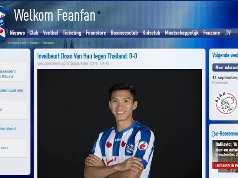 Trang chủ SC Heerenveen nói điều đặc biệt về Văn Hậu sau trận đấu của ĐT Việt Nam