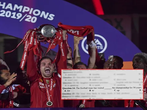 Vô địch Ngoại hạng Anh, The Kop vẫn bị "troll" ở đề thi THPT 2020