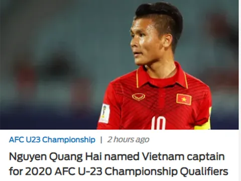 Báo châu Á nói điều thật lòng về băng đội trưởng của Quang Hải tại U23 Việt Nam