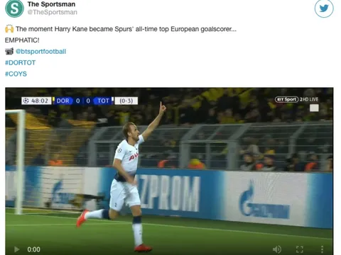 Bắn hạ Dortmund, Kane sánh vai Rô "béo" và nâng tầm lịch sử Spurs