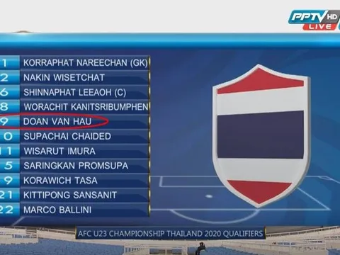 Hài hước: Đoàn Văn Hậu được giới thiệu là cầu thủ của U23 Thái Lan
